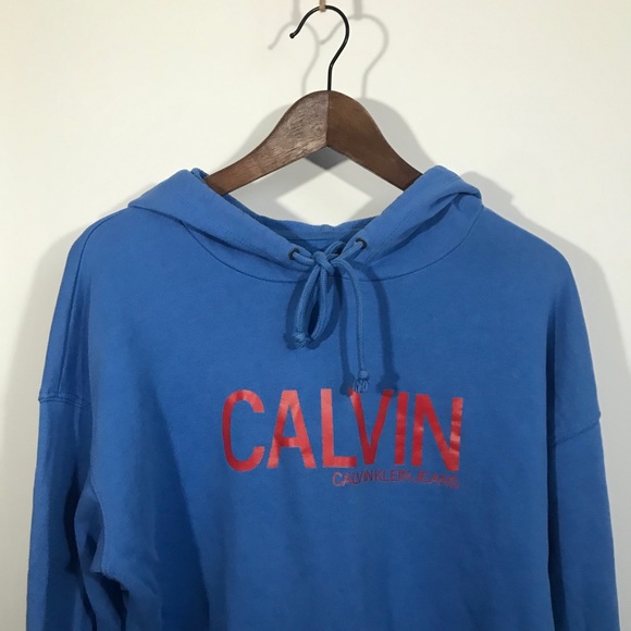 Calvin Klein Blue and Red Logo Sweatshirt - Picture 2 of 5